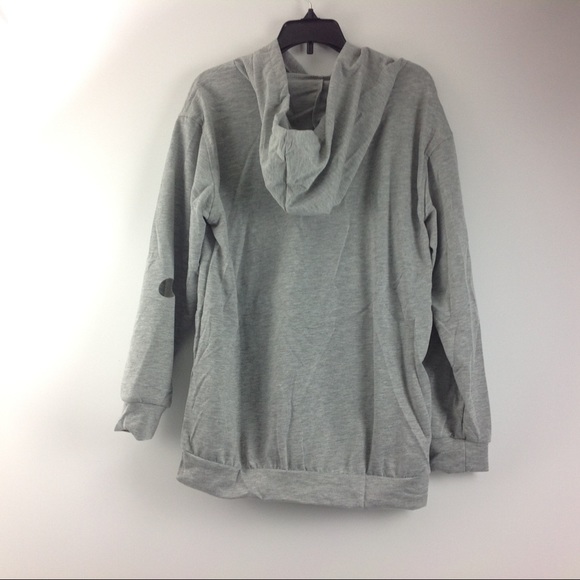 New Women's Hooded SweatShirt With Holes Size S - Picture 2 of 2